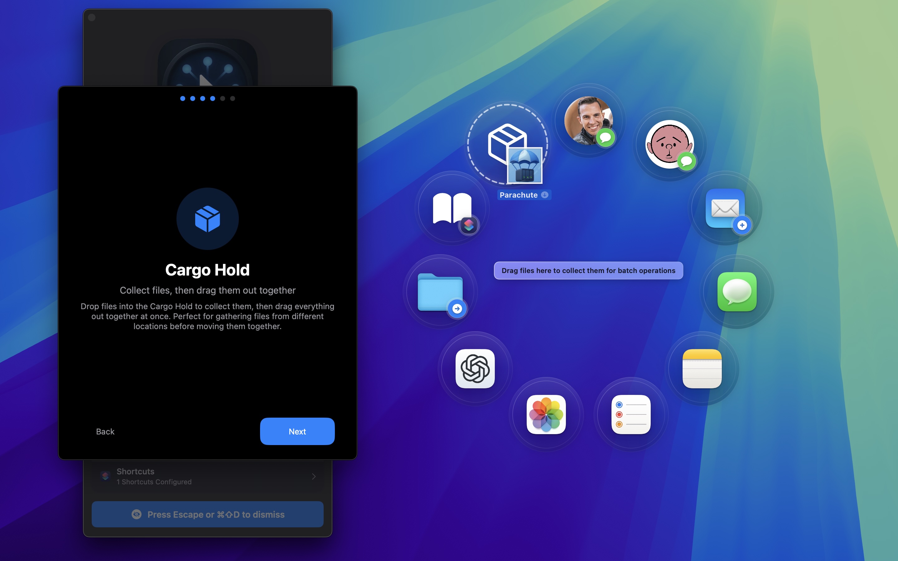 Drag and drop files to destinations